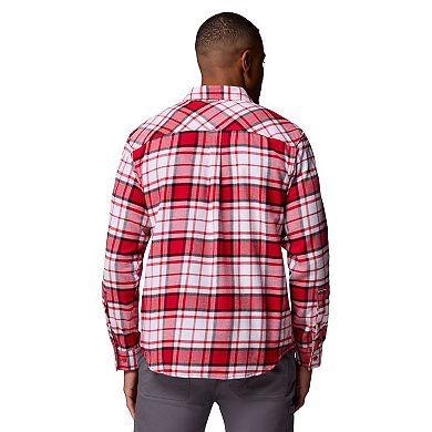 Men's Columbia Scarlet Nebraska Huskers Flare Gun Omni-Wick Flannel Long Sleeve Button-Up Shirt