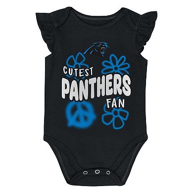 Girls Newborn & Infant Outerstuff Carolina Panthers The Sunshine Two-Piece Bodysuit Set