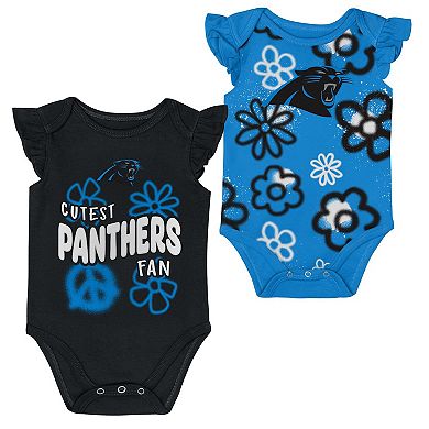 Girls Newborn & Infant Outerstuff Carolina Panthers The Sunshine Two-Piece Bodysuit Set