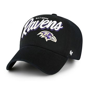 Women's '47 Black Baltimore Ravens Ariana Clean Up Adjustable Hat