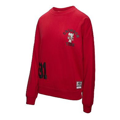 Women's Mitchell & Ness Crimson Alabama Crimson Tide Multi-Hit Sweatshirt