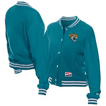 Women's New Era Teal Jacksonville Jaguars Throwback Fleece Full-Snap Jacket