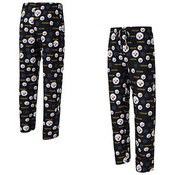 Men's Concepts Sport Black Pittsburgh Steelers Mosaic All Over Print Pants