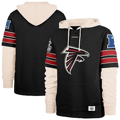 Men's '47 Black Atlanta Falcons Split Zone Cornerback Duo Hoodie