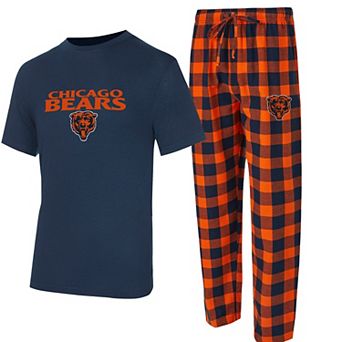 Men's Concepts Sport Navy/Orange Chicago Bears Avondale T-Shirt & Flannel Pants Set