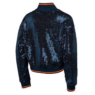Chicago Bears Outerstuff Female Youth NFL Girls Glam Squad Sequin Jacket - Navy