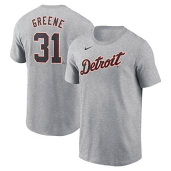 Men's Nike Riley Greene Gray Detroit Tigers Fuse Name & Number T-Shirt