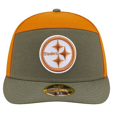 Men's New Era Olive/Brown Pittsburgh Steelers Two-Tone Color Pack Split Panel 59FIFTY Fitted Hat