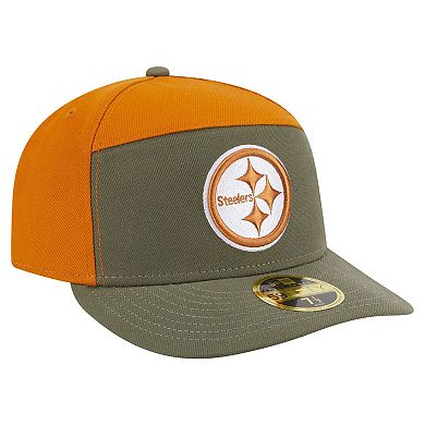 Men's New Era Olive/Brown Pittsburgh Steelers Two-Tone Color Pack Split Panel 59FIFTY Fitted Hat