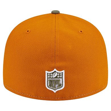 Men's New Era Olive/Brown Pittsburgh Steelers Two-Tone Color Pack Split Panel 59FIFTY Fitted Hat