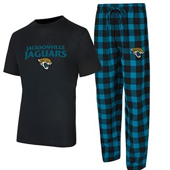 Men's Concepts Sport Black/Teal Jacksonville Jaguars Avondale T-Shirt & Flannel Pants Set