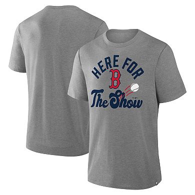 Men's Fanatics Heather Gray Boston Red Sox Nostalgia Tri-Blend T-Shirt