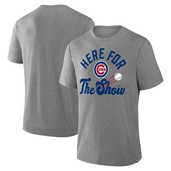 Men's Fanatics Heather Gray Chicago Cubs Nostalgia Tri-Blend T-Shirt