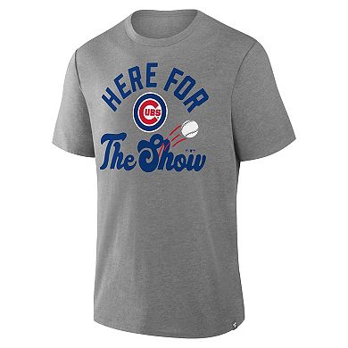 Men's Fanatics Heather Gray Chicago Cubs Nostalgia Tri-Blend T-Shirt