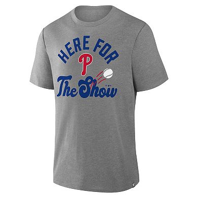 Men's Fanatics Heather Gray Philadelphia Phillies Nostalgia Tri-Blend T-Shirt