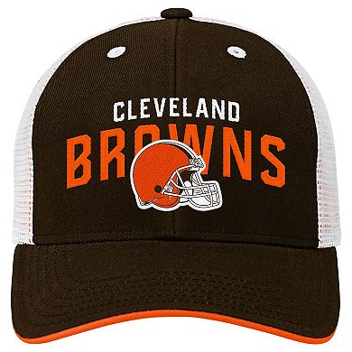 Preschool Outerstuff Brown Cleveland Browns Core Lockup Trucker Adjustable hat