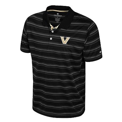 Men's Colosseum Black Vanderbilt Commodores Milk Steak Polo