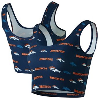 Women's Concepts Sport Navy Denver Broncos Mosaic Allover Print Bralette