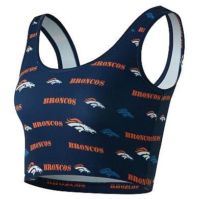 Women's Concepts Sport Navy Denver Broncos Mosaic Allover Print Bralette