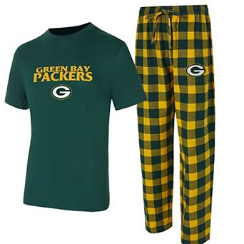 Men's Concepts Sport Green/Gold Green Bay Packers Avondale T-Shirt & Flannel Pants Set