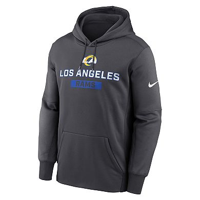 Men's Nike Anthracite Los Angeles Rams Toss Sweep Performance Pullover Hoodie