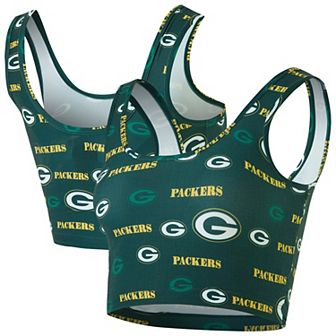 Women's Concepts Sport Green Green Bay Packers Mosaic Allover Print Bralette