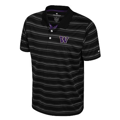 Men's Colosseum Black Washington Huskies Milk Steak Polo