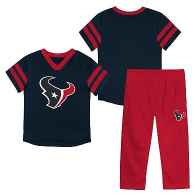 Toddler Outerstuff Navy/Red Houston Texans Red Zone T-Shirt & Pants Set