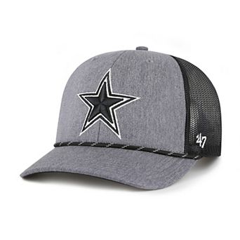 Men's '47 Heather Charcoal Dallas Cowboys Carbon Rope Trucker Adjustable Hat