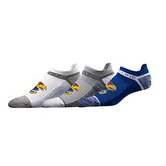 Unisex Strideline Kansas Jayhawks Premium Low 3-Pack Ankle Socks Set