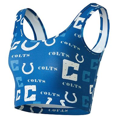 Women's Concepts Sport Royal Indianapolis Colts Mosaic Allover Print Bralette