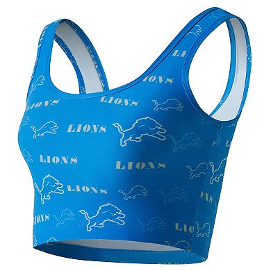 Women's Concepts Sport Blue Detroit Lions Mosaic Allover Print Bralette