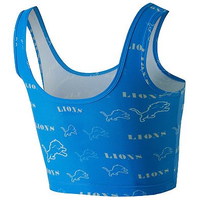 Women's Concepts Sport Blue Detroit Lions Mosaic Allover Print Bralette