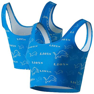 Women's Concepts Sport Blue Detroit Lions Mosaic Allover Print Bralette