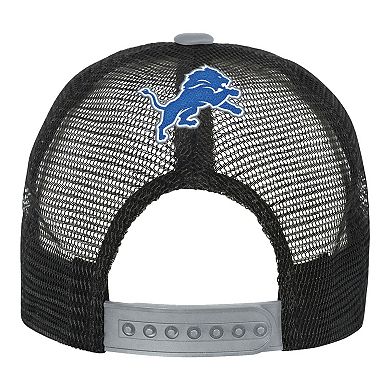 Youth White/Silver Detroit Lions Modern Fan Trucker Adjustable Hat