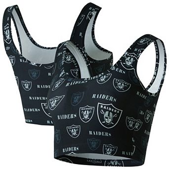 Women's Concepts Sport Black Las Vegas Raiders Mosaic Allover Print Bralette