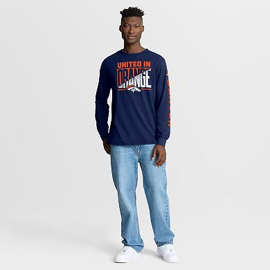 Men's Fanatics Navy Denver Broncos Hometown Sweep Legacy Long Sleeve T-Shirt