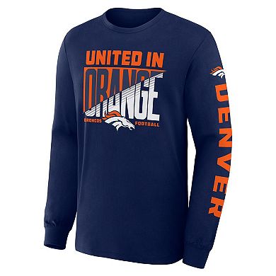 Men's Fanatics Navy Denver Broncos Hometown Sweep Legacy Long Sleeve T-Shirt