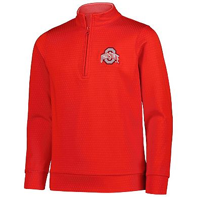 Youth Garb Scarlet Ohio State Buckeyes Sterling Long Sleeve Quarter-Zip Performance Top