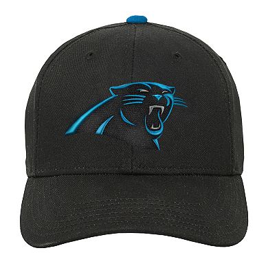 Youth Outerstuff Black Carolina Panthers Team Pre-Curved Adjustable Hat