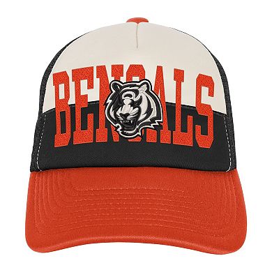 Youth White/Orange Cincinnati Bengals Modern Fan Trucker Adjustable Hat
