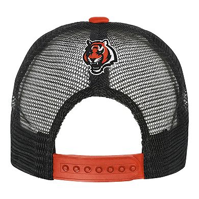 Youth White/Orange Cincinnati Bengals Modern Fan Trucker Adjustable Hat