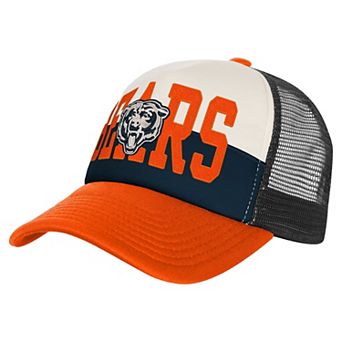 Youth White/Orange Chicago Bears Modern Fan Trucker Adjustable Hat