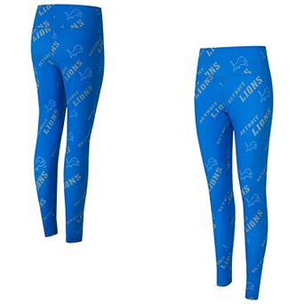 Women's Concepts Sport Blue Detroit Lions Mosaic Allover Print Leggings