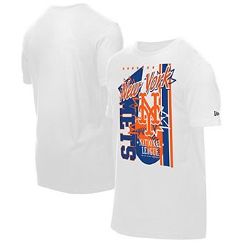 Men's New Era White New York Mets Big Graphic Domestic T-Shirt
