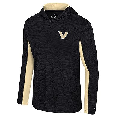 Men's Colosseum Black Vanderbilt Commodores Always Sunny Quarter-Zip Hoodie