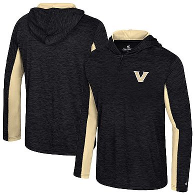 Men's Colosseum Black Vanderbilt Commodores Always Sunny Quarter-Zip Hoodie