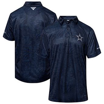 Men's Columbia Navy Dallas Cowboys Super Terminal Tackle Polo
