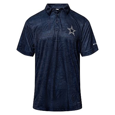 Men's Columbia Navy Dallas Cowboys Super Terminal Tackle Polo