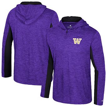 Men's Colosseum Purple Washington Huskies Always Sunny Quarter-Zip Hoodie